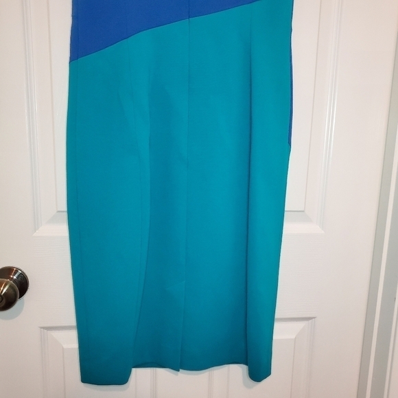 Classiques Entier Dress 6 Womens  Blue Green Colorblock Sheath Sleeveles… - Picture 7 of 11